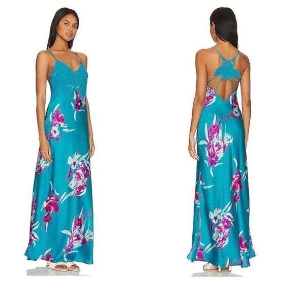 New Free People Forever Yours Maxi in River Combo Size XS - Picture 1 of 11